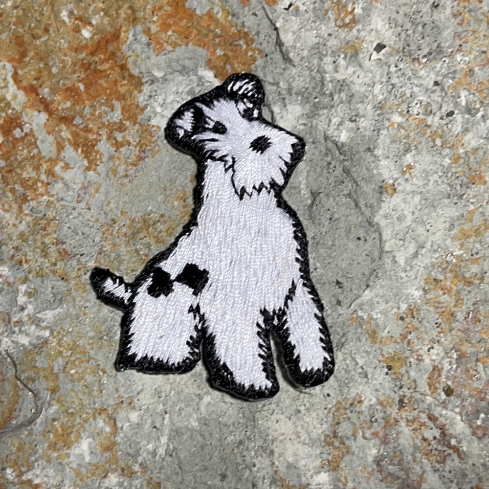 3/$25 sew on patch white terrier puppy dog with little black spot. super cute.